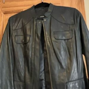 Alfani Charcoal Leather Jacket